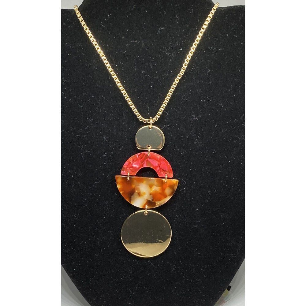 Alfani Tortoise-Look Geometric 36" Pendant Necklace MSRP$44.50 CP314